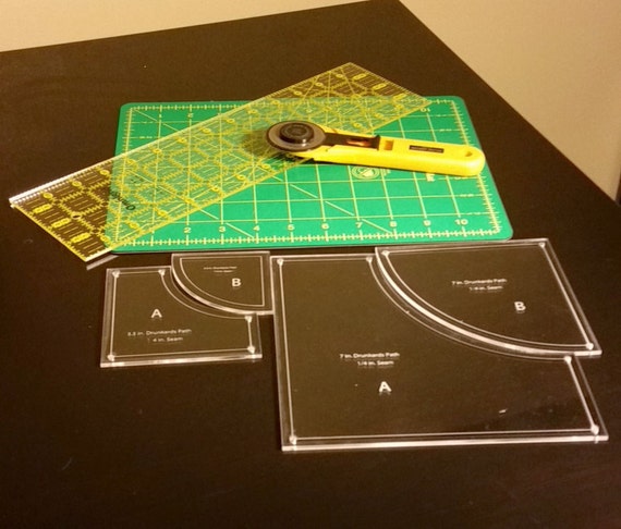 Drunkards Path Quilting Template Set 7 &amp; 3.5 by AllThingsAcrylic