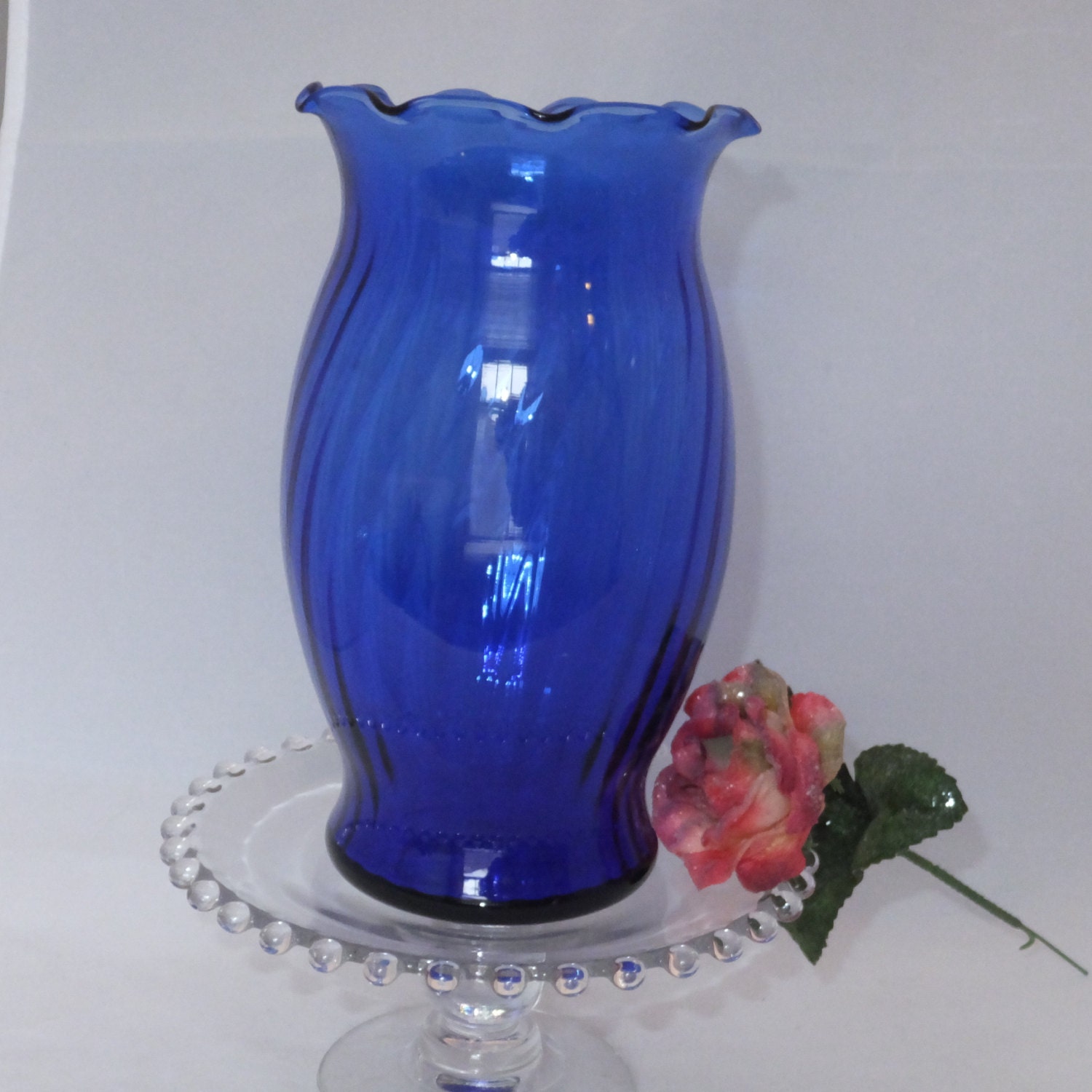 Cobalt Blue Glass Blue Vase Flower Vase Blue Home by Duckwells