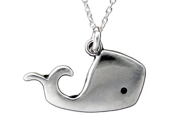 Silver Whale Necklace - Sterling Silver Whale Pendant