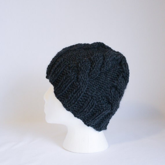 Bulky Cable Hat knitting PATTERN bulky knit cable stocking