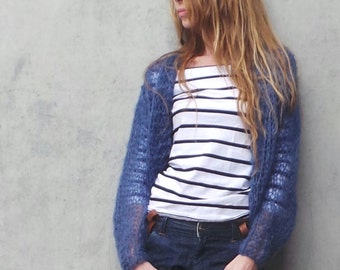 Denim blue kid mohair sweater LTD Edition in this shade