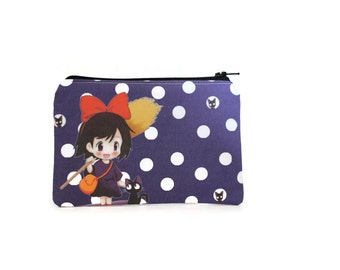 Kiki's Delivery Service Cute Zipper Pouch / Jiji and Kiki Camera Bag / Miyazaki Wallet