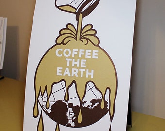 Coffee The Earth - remix of the Sherwin- Williams logo digital art print (brown variant)