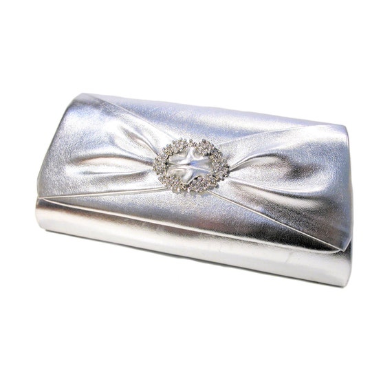 Metallic Silver Evening Bag Silver Clutch Shoulder Purse White ... Metallic Silver Evening Bag Silver Clutch Shoulder Purse White ...
