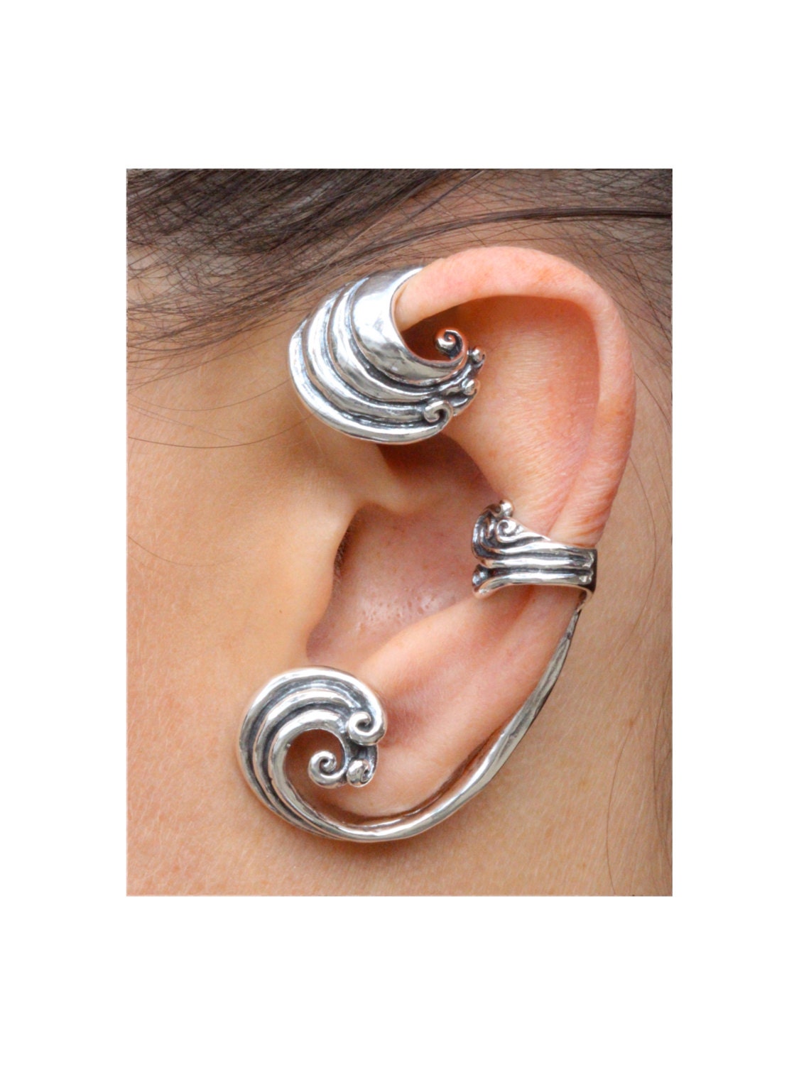 Ear Wrap Wave Ear Wrap Wave Ear Cuff Wave Jewelry Wave Earring