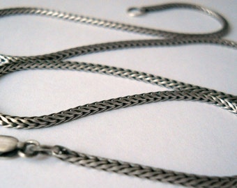 select your length, sterling silver chain, 2 mm foxtail chain, with clasp, unisex chain, MADE TO ORDER