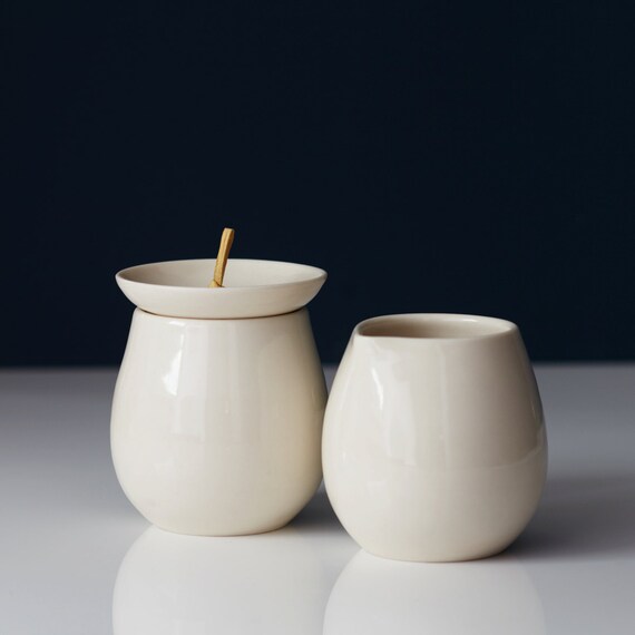Sugar & Cream Set by PigeonToeCeramics on Etsy