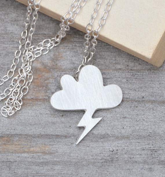 lightning cloud necklace weather forecast necklace by huiyitan