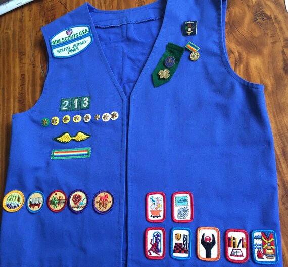 Vintage Girl Scout Cadette vest with pins and by AllyMonkey