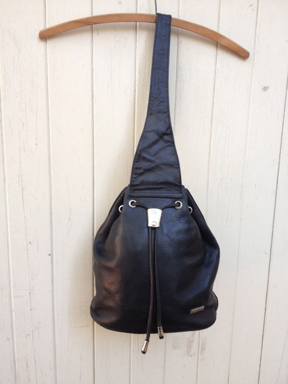 HCL germany black leather sling purse handbag bag by AGORAPHOBE