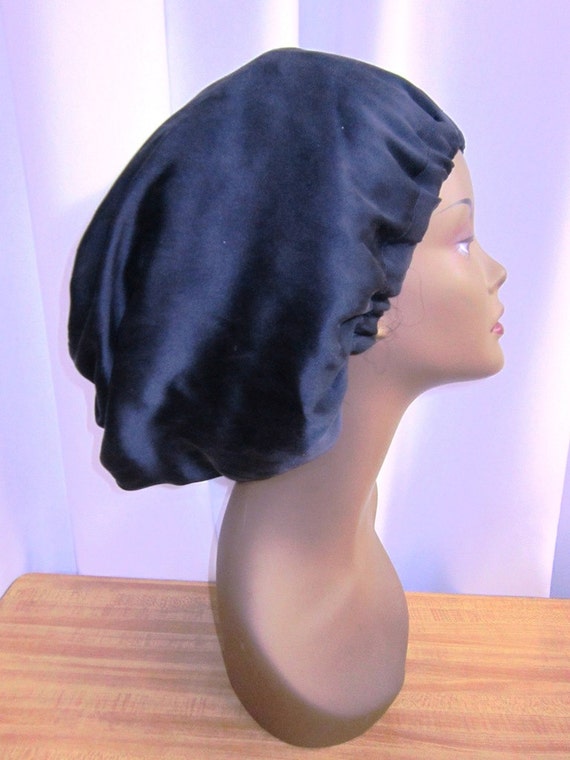 Navy Stretch Silk Sleep Cap Choose a Length