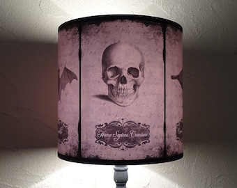 Skull lamp shade lampshade Halloween Curiosities - skull lamp, cabinet of curiosities, Halloween decor, gothic home decor, taupe lamp shade
