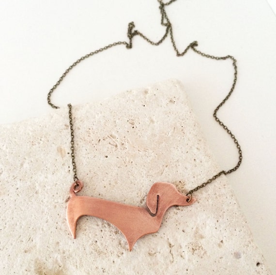 Dachshund Necklace Doxie Necklace Wiener by RedGiraffeDesigns