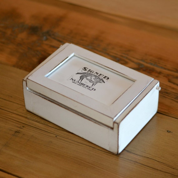 Wooden Keepsake Box with 4x6 Picture Frame Lid Handmade Wooden Box