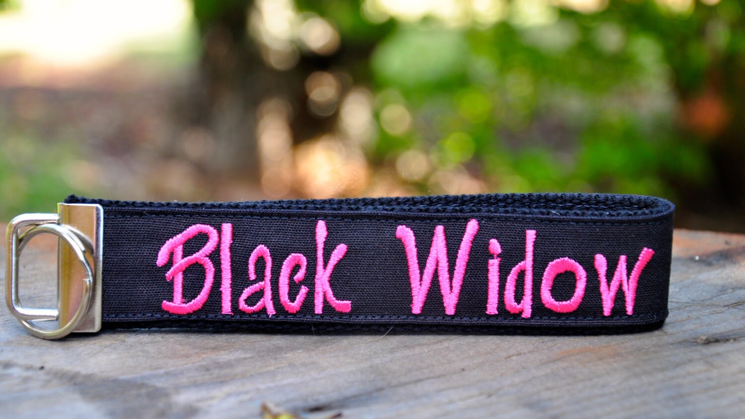 Embroidered Custom Key fob Wristlet Keychain Wrist Keychain