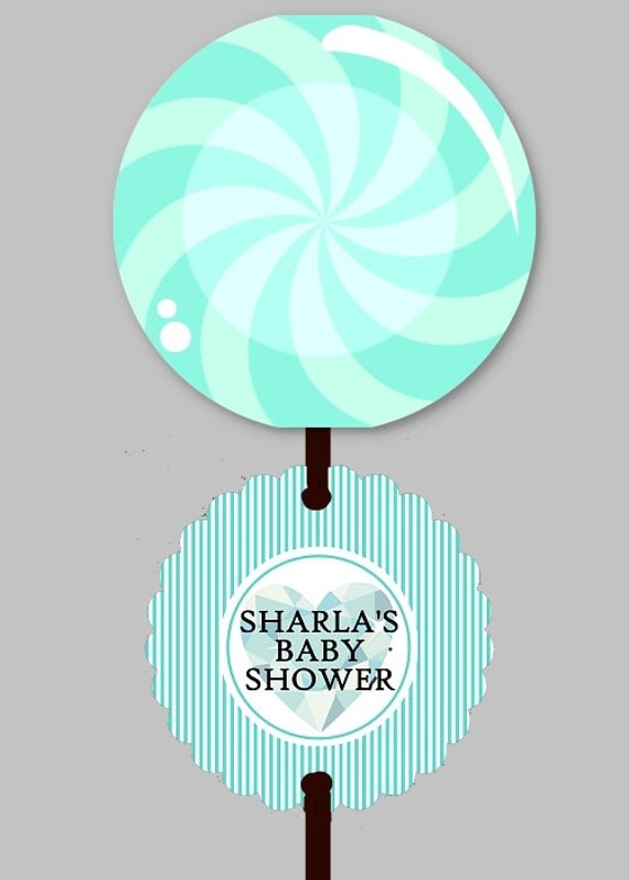Cake Pop Tags, Sucker Tags, Aqua Color Scheme, Bridal Shower, Baby Shower, Birthday, Set of 12 Il_570xn