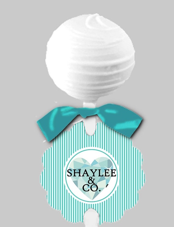 Cake Pop Tags, Sucker Tags, Tiffany Inspired, Bridal Shower, Baby Shower, Birthday, Il_570xn