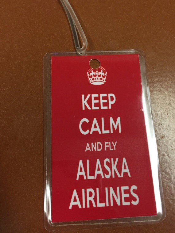 Items similar to Luggage Tag Keep Calm and Fly Alaska Airlines bagtag