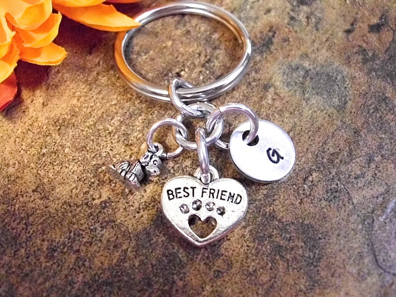 Personalized Dog Keychain Dog Keychain Dog Zipper by CharmAccents