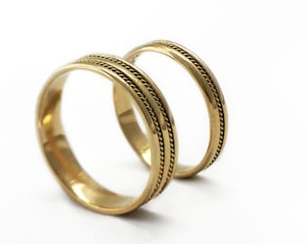 gold wedding ring sets braided bands wedding band for men filigran handmade rings - Yellow Gold Wedding Ring Sets gold wedding ring sets braided bands wedding band for men filigran handmade rings - Yellow Gold Wedding Ring Sets