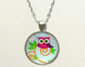 Owl Necklace jewelry, secret santa gift, owl jewelry, owl pendant necklace, owl gift, owl accessories, childrens jewelry little girls