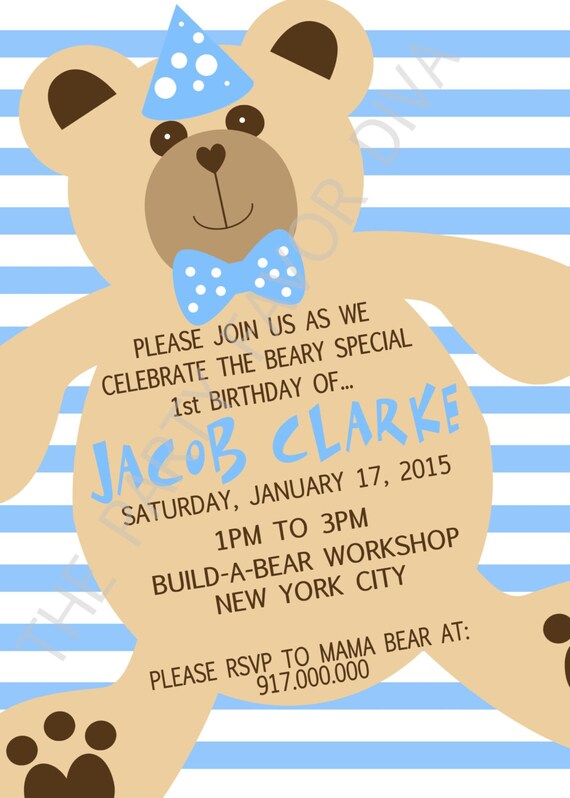 Build-A-Bear Inspired Invitation Build a Bear Invitation