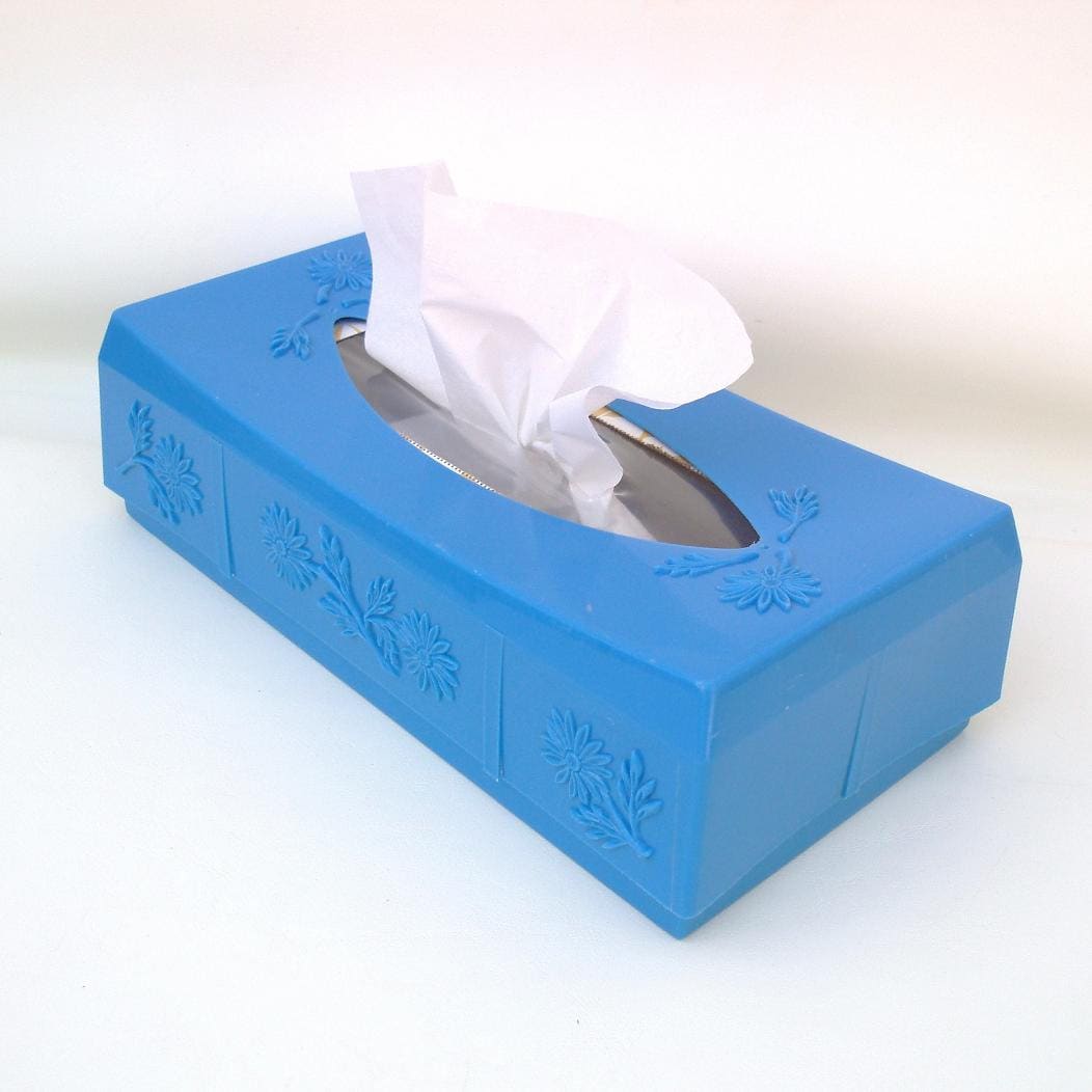 Vintage Kleenex Box Holder Tissue Dispenser Blue by WhimzyThyme