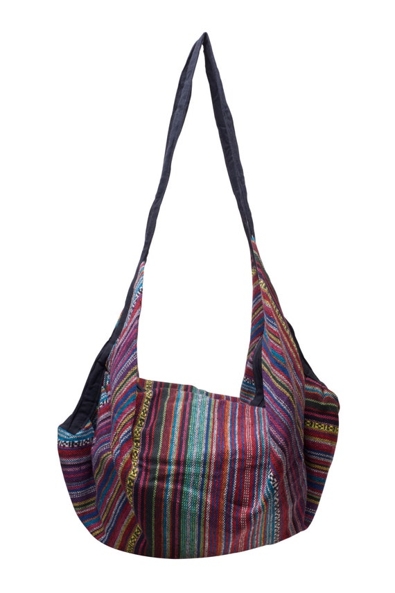 Hand Woven Cotton Shoulder Bag Backpack Crossbody Messenger Purse ...