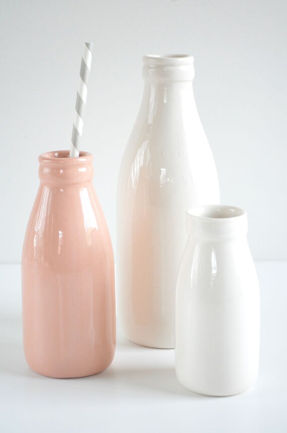 Medium ceramic milk bottle