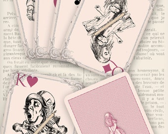 Printable Alice in Wonderland Playing Cards wall art printable