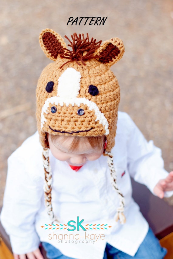 Crochet horse hat pattern pony hat pattern PDF file