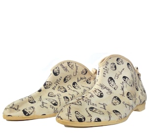 Vintage Beatles Shoes Wings Dings White High Tops Slip On - Memorabilia 1964 - Collectible Beatles Vintage