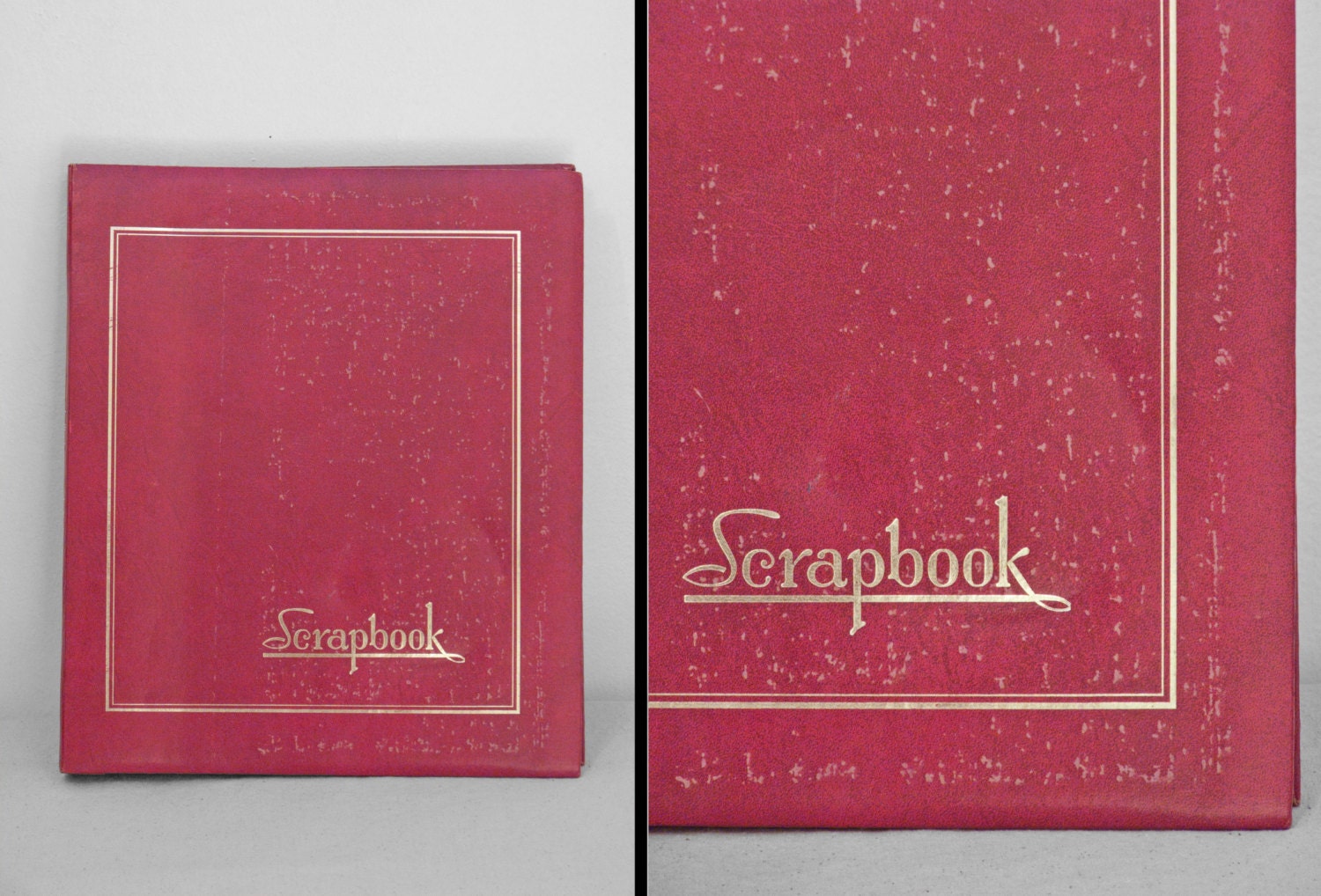 RESERVED for Emily Vintage Red Scrapbook Blank Crafting Book