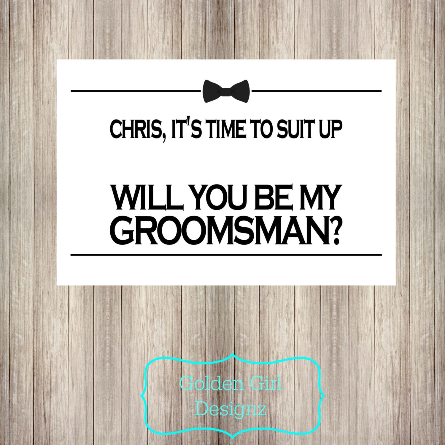 DIY Printable Personalized Will You Be My Groomsman Card It s Time To 