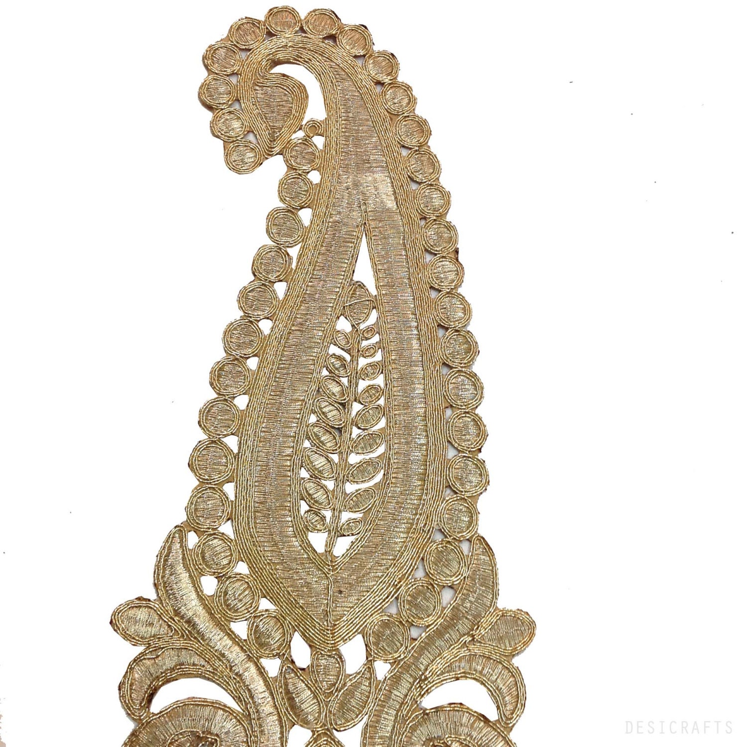 Bridal Wedding Dress Embellishment Gold Sew On Applique