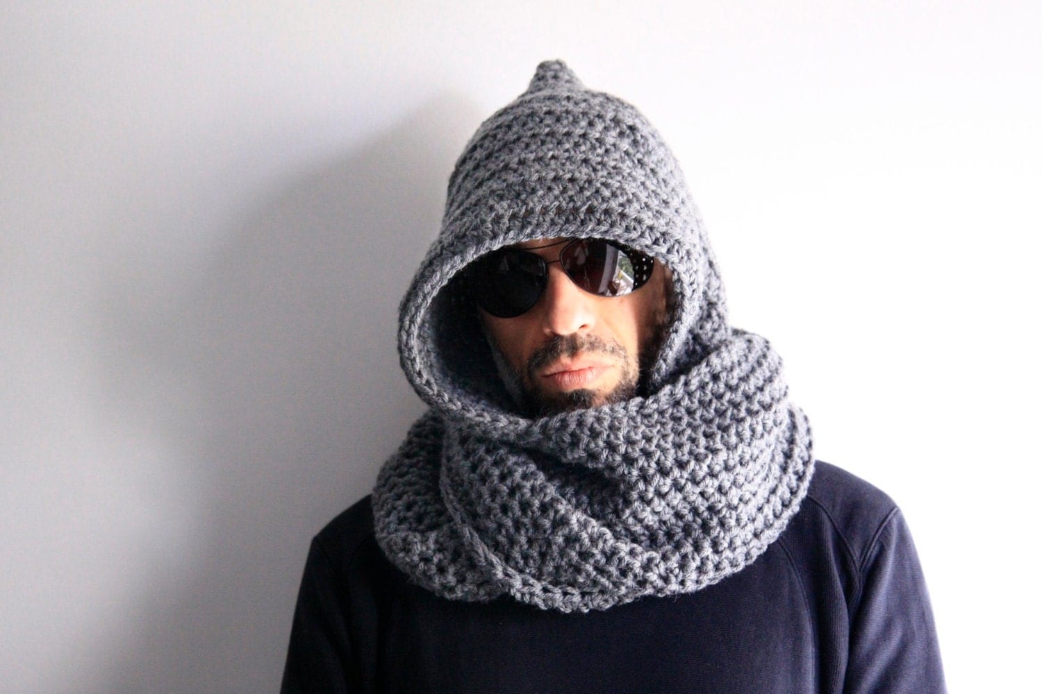 circle polixeni19  infinity mens hooded by scarf hood scarf hooded unisex grey Men