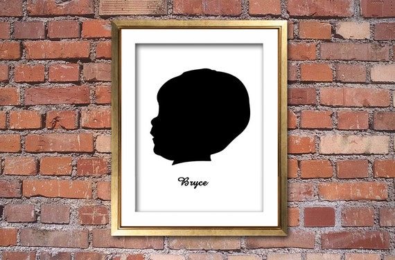 Custom Silhouette Art Print Children's Silhouette Baby