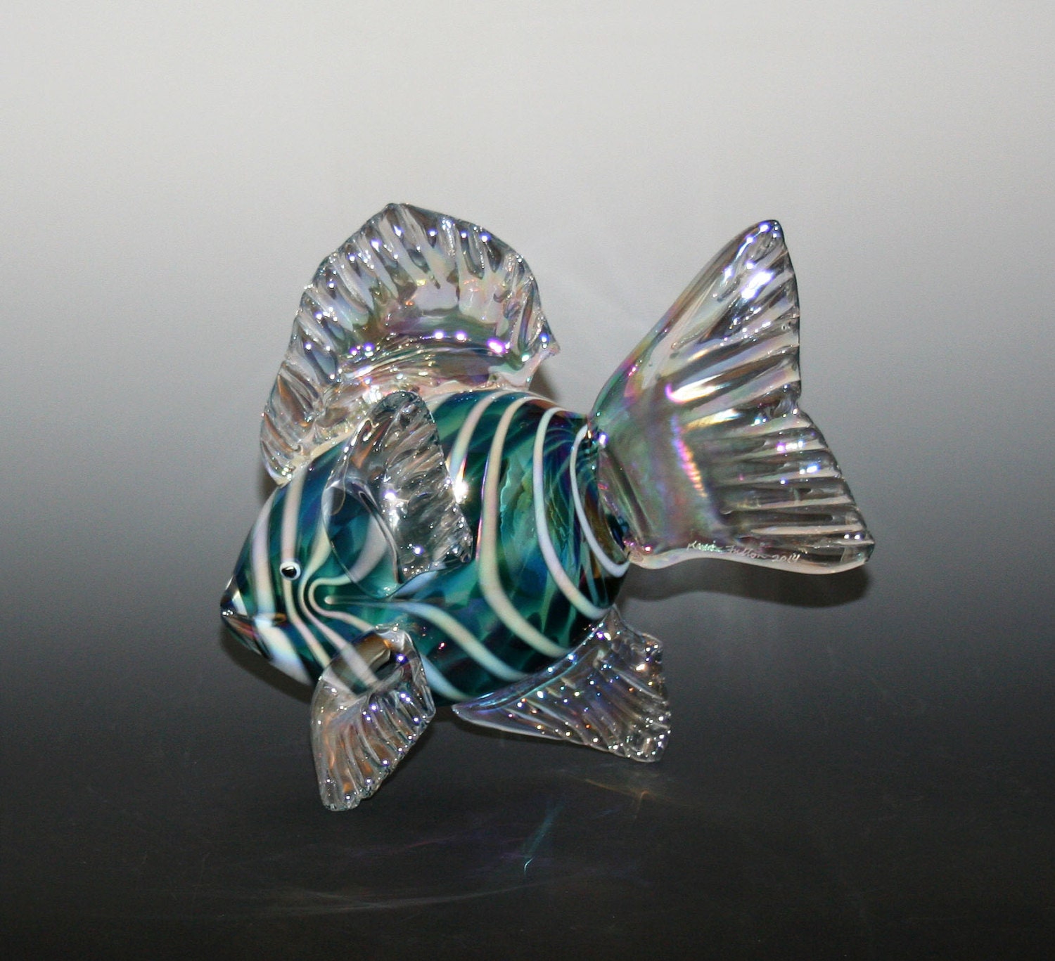 blown glass fish sculpture