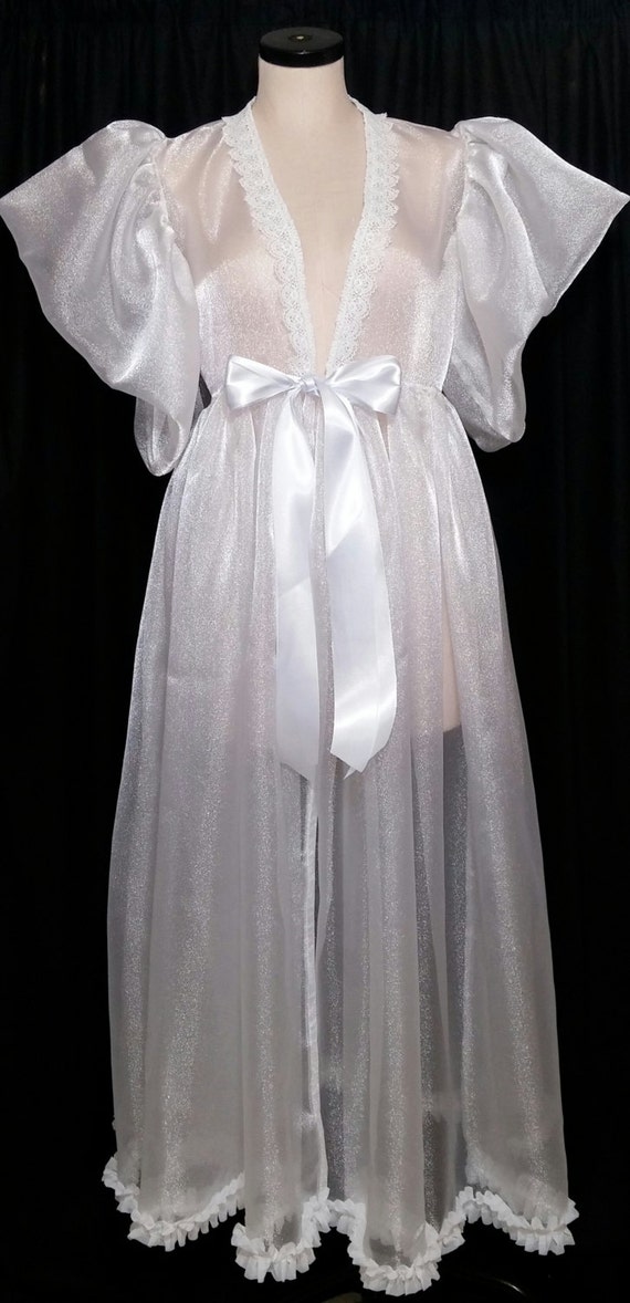 Organza Peignoir Sheer Robe Dressing Gown CUSTOM Made to Order