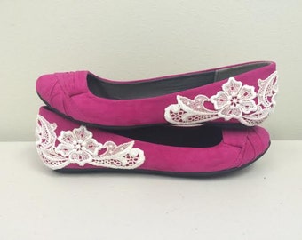 fuchsia pink ballet flats