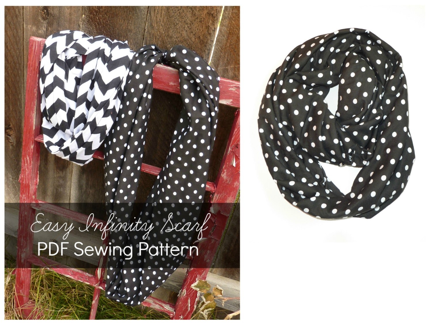Sewing PATTERN Easy Infinity Scarf or Loop Scarf PDF