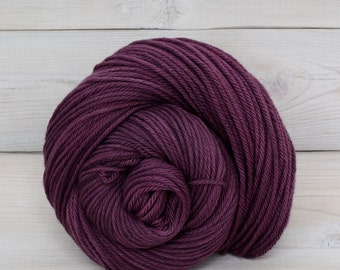 Supernova - Hand Dyed Superwash Merino Wool Worsted Yarn - Colorway: Eggplant