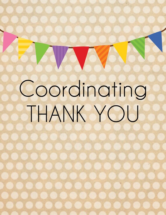 Coordinating THANK YOU CARD//Printable//Notecard//Postcard