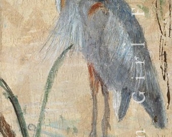 Great Blue Heron Art, Bird Painting, Bird Artwork, Watercolor Bird, Animal Art Print, Bird Wall Art, Bird Illustration, Heron Painting
