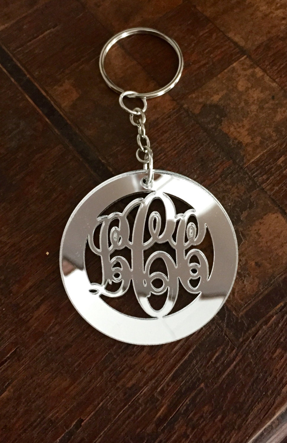 Laser Cut Monogrammed Keychain