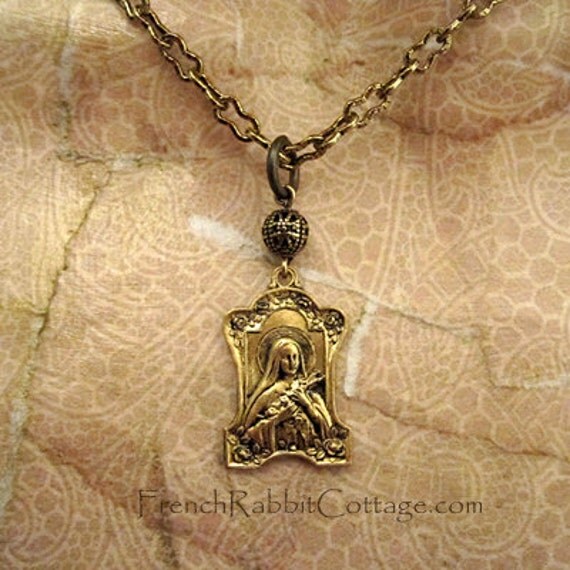 ST TERESA NECKLACE Pendant.Saint Therese of Lisieux.Theresa