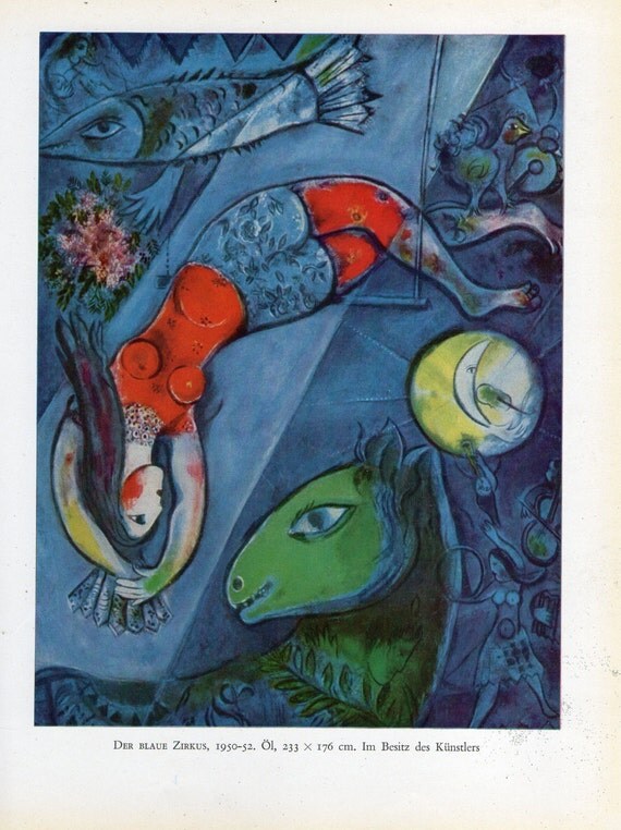 The blue circus picture by Marc Chagall by FeltBabushka on