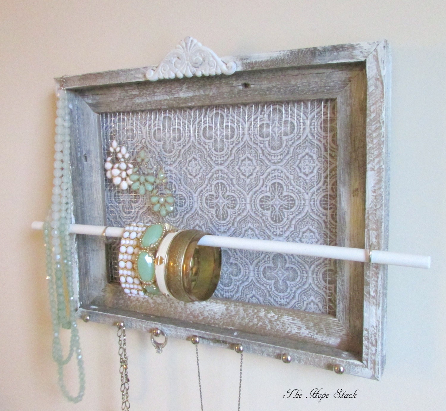 jewelry organizer shabby chic jewelry holder by thehopestack jewelry organizer shabby chic jewelry holder by thehopestack