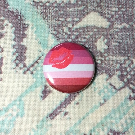 Lipstick Lesbian Flag Button Or Magnet By Jaxxisbuttons On