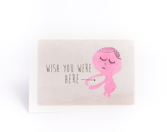 Wish you were here hug card